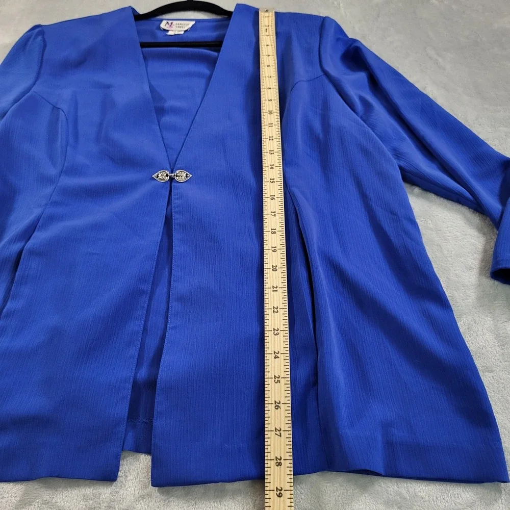 VTG 90's Maggie Sweet 1XP Royal Blue Textured Blazer Heart Hook Evening Gala